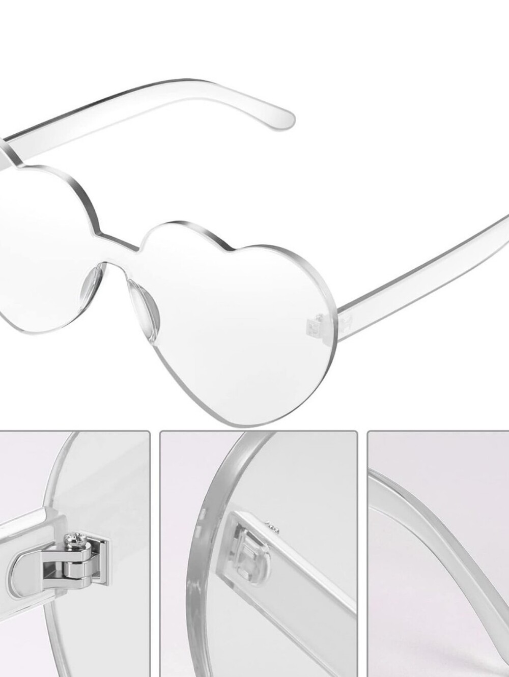 Heart Rimless Sunglasses - Picture 7 of 10